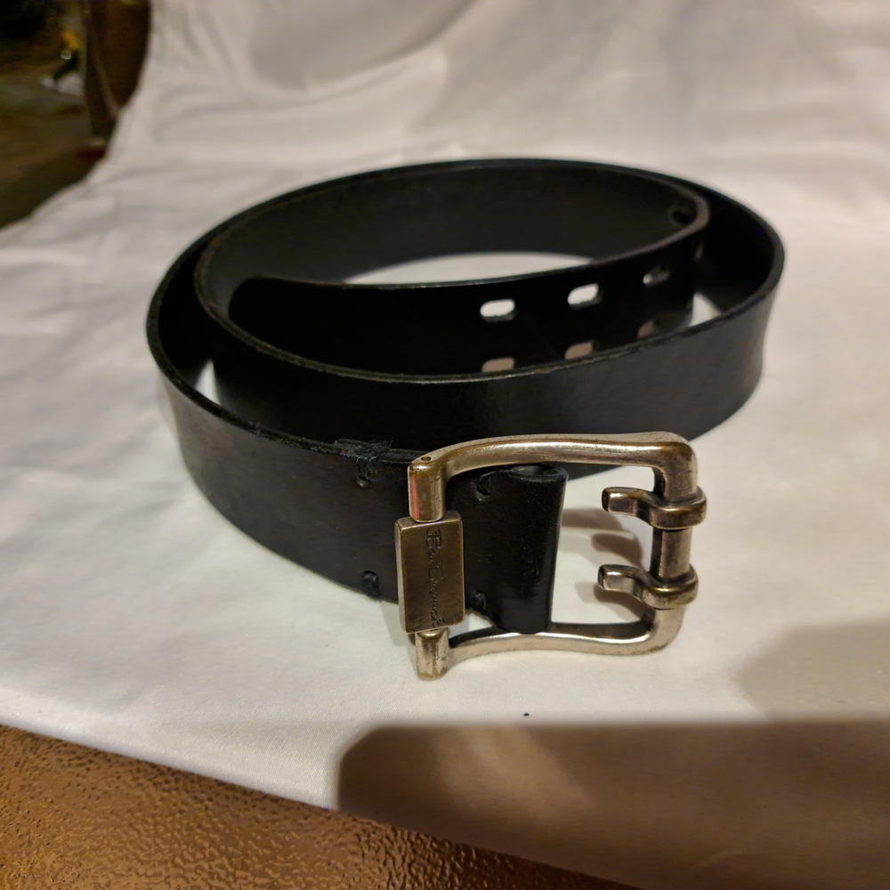 Ben Sherman Black Belt with Silver Buckle